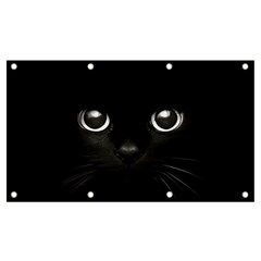 Black Cat Face Banner And Sign 7  X 4  by Cemarart