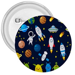 Big Set Cute Astronauts Space Planets Stars Aliens Rockets Ufo Constellations Satellite Moon Rover 3  Buttons by Cemarart