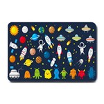 Big Set Cute Astronauts Space Planets Stars Aliens Rockets Ufo Constellations Satellite Moon Rover Small Doormat 24 x16  Door Mat