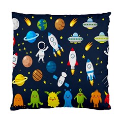 Big Set Cute Astronauts Space Planets Stars Aliens Rockets Ufo Constellations Satellite Moon Rover Standard Cushion Case (one Side) by Cemarart