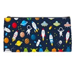 Big Set Cute Astronauts Space Planets Stars Aliens Rockets Ufo Constellations Satellite Moon Rover Pencil Case Front