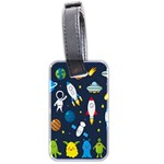 Big Set Cute Astronauts Space Planets Stars Aliens Rockets Ufo Constellations Satellite Moon Rover Luggage Tag (two sides) Front