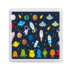 Big Set Cute Astronauts Space Planets Stars Aliens Rockets Ufo Constellations Satellite Moon Rover Memory Card Reader (square) by Cemarart