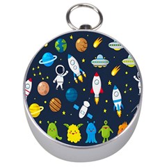 Big Set Cute Astronauts Space Planets Stars Aliens Rockets Ufo Constellations Satellite Moon Rover Silver Compasses by Cemarart