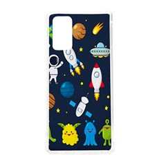 Big Set Cute Astronauts Space Planets Stars Aliens Rockets Ufo Constellations Satellite Moon Rover Samsung Galaxy Note 20 Tpu Uv Case by Cemarart