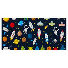 Big Set Cute Astronauts Space Planets Stars Aliens Rockets Ufo Constellations Satellite Moon Rover Banner And Sign 8  X 4  by Cemarart