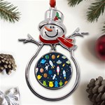 Big Set Cute Astronauts Space Planets Stars Aliens Rockets Ufo Constellations Satellite Moon Rover Metal Snowman Ornament Front