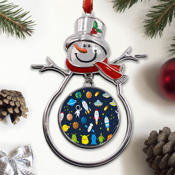 Big Set Cute Astronauts Space Planets Stars Aliens Rockets Ufo Constellations Satellite Moon Rover Metal Snowman Ornament