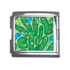 Golf Course Par Golf Course Green Mega Link Italian Charm (18mm) by Cemarart