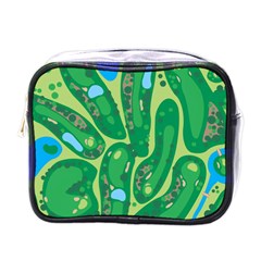 Golf Course Par Golf Course Green Mini Toiletries Bag (one Side) by Cemarart