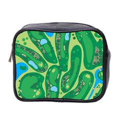 Golf Course Par Golf Course Green Mini Toiletries Bag (two Sides) by Cemarart