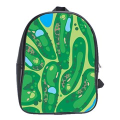 Golf Course Par Golf Course Green School Bag (xl) by Cemarart