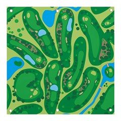 Golf Course Par Golf Course Green Banner And Sign 3  X 3  by Cemarart