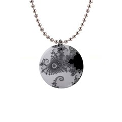 Males Mandelbrot Abstract Almond Bread 1  Button Necklace by Cemarart