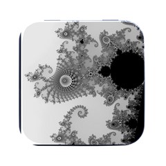 Males Mandelbrot Abstract Almond Bread Square Metal Box (black)