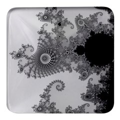 Males Mandelbrot Abstract Almond Bread Square Glass Fridge Magnet (4 Pack) by Cemarart