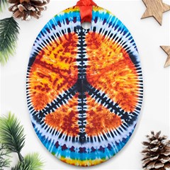 Tie Dye Peace Sign Ornament (oval) by Cemarart