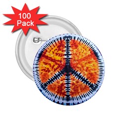 Tie Dye Peace Sign 2 25  Buttons (100 Pack)  by Cemarart