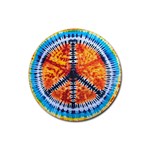 Tie Dye Peace Sign Rubber Round Coaster (4 pack) Front