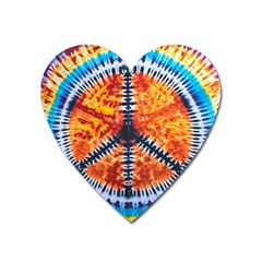 Tie Dye Peace Sign Heart Magnet by Cemarart