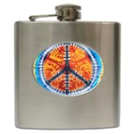 Tie Dye Peace Sign Hip Flask (6 oz) Front