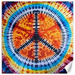 Tie Dye Peace Sign Canvas 16  X 16  by Cemarart