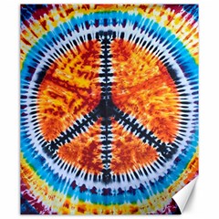 Tie Dye Peace Sign Canvas 20  X 24  by Cemarart