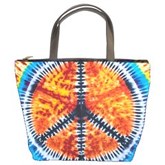 Tie Dye Peace Sign Bucket Bag by Cemarart