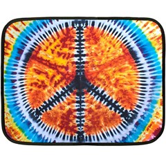 Tie Dye Peace Sign Two Sides Fleece Blanket (mini) by Cemarart