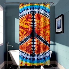 Tie Dye Peace Sign Shower Curtain 36  X 72  (stall)  by Cemarart