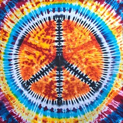 Tie Dye Peace Sign Play Mat (rectangle) by Cemarart