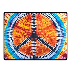 Tie Dye Peace Sign Two Sides Fleece Blanket (small) by Cemarart