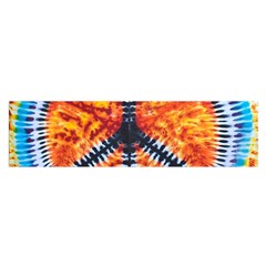 Tie Dye Peace Sign Oblong Satin Scarf (16  X 60 ) by Cemarart