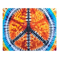 Tie Dye Peace Sign Premium Plush Fleece Blanket (large) by Cemarart