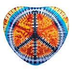 Tie Dye Peace Sign Heart Glass Fridge Magnet (4 pack) Front