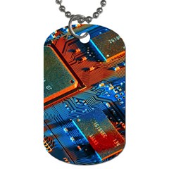 Gray Circuit Board Electronics Electronic Components Microprocessor Dog Tag (One Side)