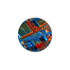 Gray Circuit Board Electronics Electronic Components Microprocessor Golf Ball Marker (4 pack)