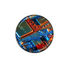 Gray Circuit Board Electronics Electronic Components Microprocessor Hat Clip Ball Marker (4 pack)