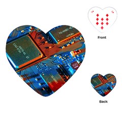 Gray Circuit Board Electronics Electronic Components Microprocessor Playing Cards Single Design (Heart)