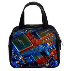 Gray Circuit Board Electronics Electronic Components Microprocessor Classic Handbag (Two Sides)