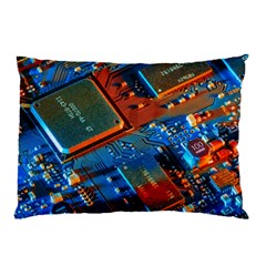 Gray Circuit Board Electronics Electronic Components Microprocessor Pillow Case