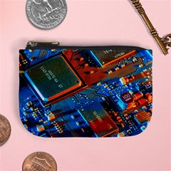 Gray Circuit Board Electronics Electronic Components Microprocessor Mini Coin Purse