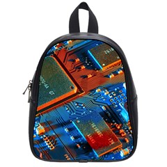 Gray Circuit Board Electronics Electronic Components Microprocessor School Bag (Small)