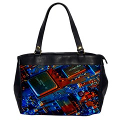 Gray Circuit Board Electronics Electronic Components Microprocessor Oversize Office Handbag