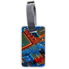 Gray Circuit Board Electronics Electronic Components Microprocessor Luggage Tag (one side)