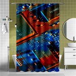 Gray Circuit Board Electronics Electronic Components Microprocessor Shower Curtain 48  x 72  (Small)  Curtain(48  X 72 )