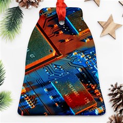 Gray Circuit Board Electronics Electronic Components Microprocessor Ornament (Bell)