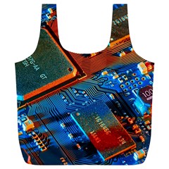 Gray Circuit Board Electronics Electronic Components Microprocessor Full Print Recycle Bag (XL)