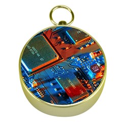 Gray Circuit Board Electronics Electronic Components Microprocessor Gold Compasses