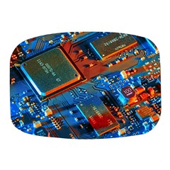 Gray Circuit Board Electronics Electronic Components Microprocessor Mini Square Pill Box by Cemarart